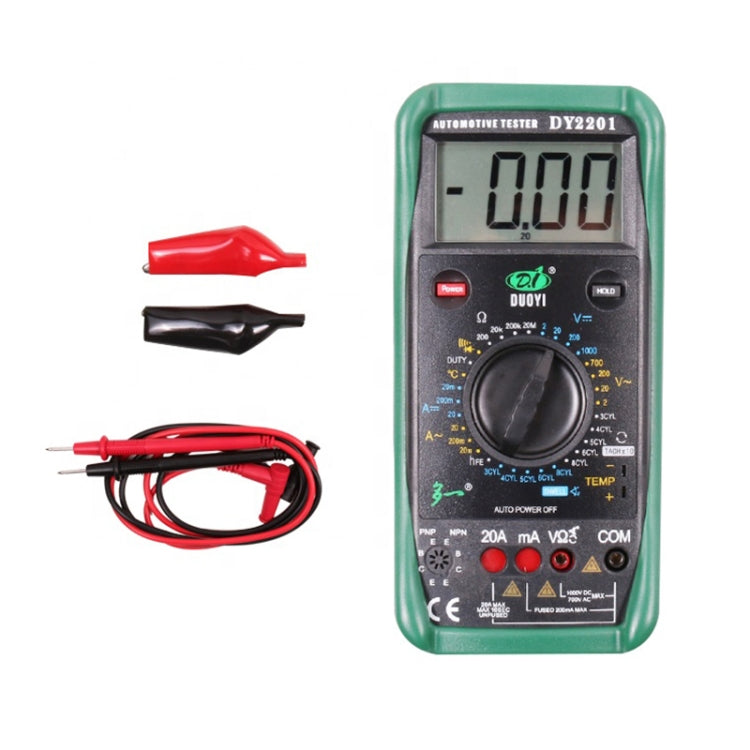 DUOYI DY2201 Car High-precision Digital Automobile Multi-function Maintenance Automatic Universal Meter - free shipping - PMC TechLife - Order now!