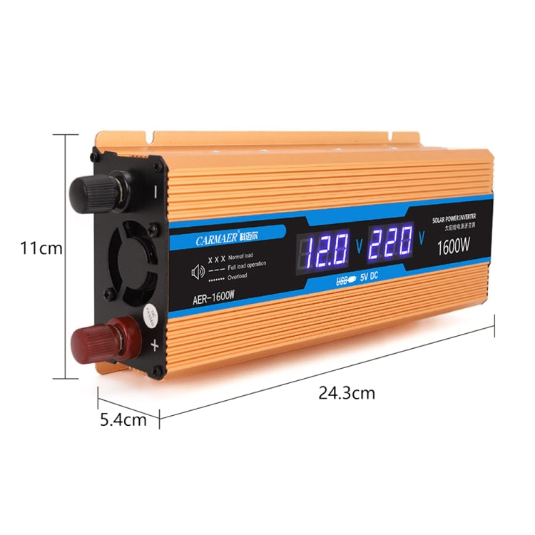 Carmaer Modified Sine Wave 24V to 220V 1600W Car Multi-function Double Digital Display Inverter Household Power Converter - Modified Square Wave by PMC TechLife | Online Shopping South Africa | PMC TechLife | Buy Now Pay Later Mobicred