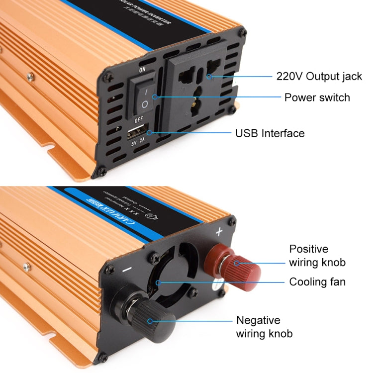 Carmaer Modified Sine Wave 48V to 220V 2200W Car Multi-function Double Digital Display Inverter Household Power Converter - Modified Square Wave by PMC TechLife | Online Shopping South Africa | PMC TechLife | Buy Now Pay Later Mobicred