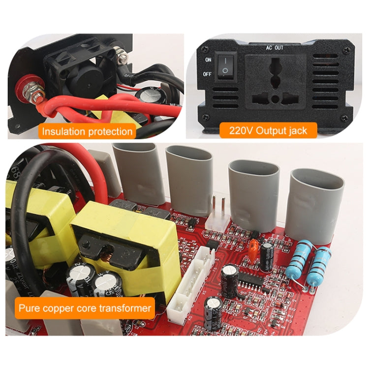 Carmaer 24V to 220V 1600W Three Socket Car Double Digital Display Inverter Household Power Converter - Modified Square Wave by PMC TechLife | Online Shopping South Africa | PMC TechLife | Buy Now Pay Later Mobicred