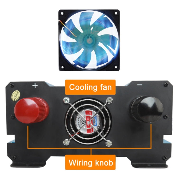Carmaer 12V to 220V 3000W Intelligent Fan Car Double Digital Display Inverter Household Power Converter - Modified Square Wave by PMC TechLife | Online Shopping South Africa | PMC TechLife | Buy Now Pay Later Mobicred