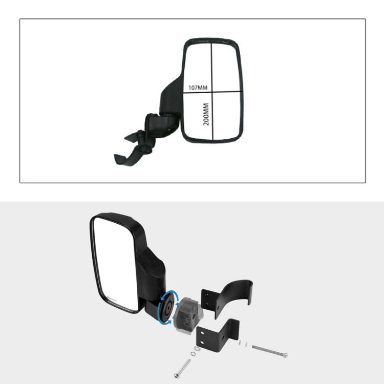 Sandy Beach Car Shaped Tube Holder Rearview Mirror for UTV/ATV - Side Mirrors by PMC TechLife | Online Shopping South Africa | PMC TechLife | Buy Now Pay Later Mobicred