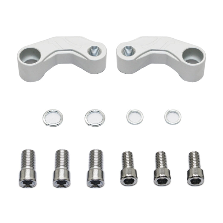 SF-YSZ-2 Mirror Code Motorcycle Modification Aluminum Alloy CNC Rearview Extension Bracket Set (Silver) - Others by PMC TechLife | Online Shopping South Africa | PMC TechLife | Buy Now Pay Later Mobicred