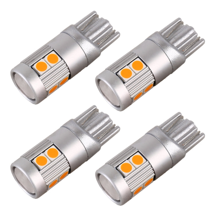 4 PCS T10 DC12V / 2W Car Clearance Light 9LEDs SMD-3030 Lamp Beads (Yellow Light) - Clearance Lights by PMC TechLife | Online Shopping South Africa | PMC TechLife | Buy Now Pay Later Mobicred