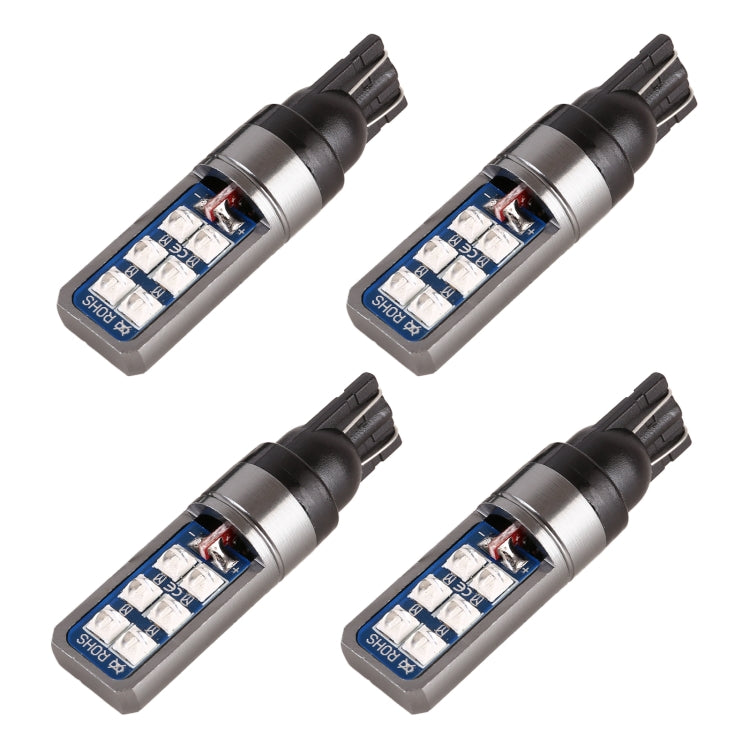 4 PCS T10 DC12V / 4W Car Clearance Light 12LEDs SMD-3030 Lamp Beads (Blue Light) - free shipping - PMC TechLife - Order now!