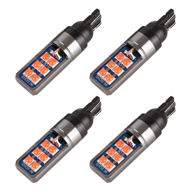 4 PCS T10 DC12V / 4W Car Clearance Light 12LEDs SMD-3030 Lamp Beads (Red Light) - free shipping - PMC TechLife - Order now!