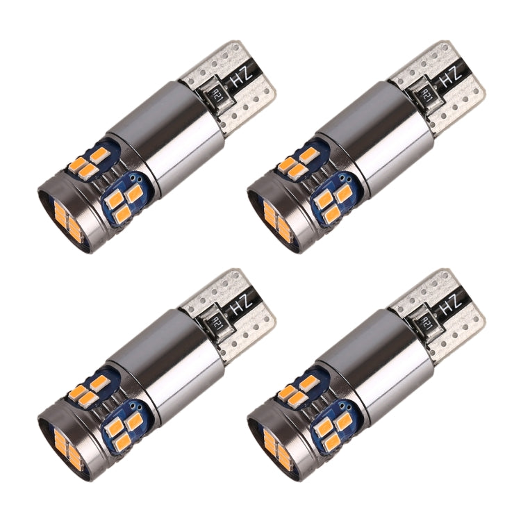 4 PCS T10 DC12V / 2.5W Car Clearance Light 18LEDs SMD-3020 Lamp Beads(Yellow Light) - Clearance Lights by PMC TechLife | Online Shopping South Africa | PMC TechLife | Buy Now Pay Later Mobicred