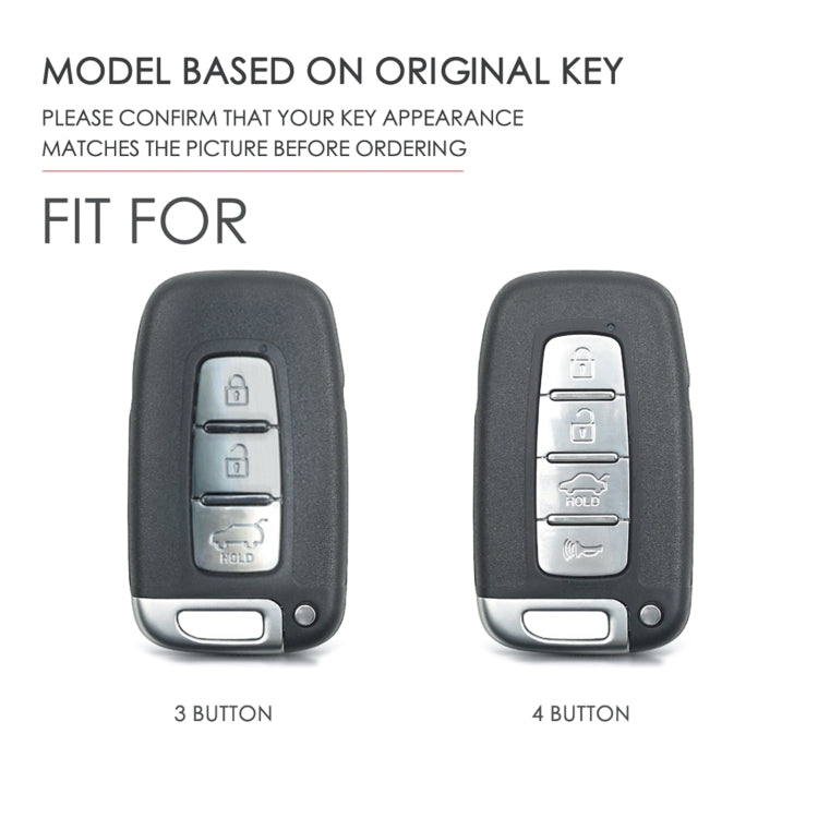 Hallmo Car Cowhide Leather Key Protective Cover Key Case for KIA K2 / K3 / K5 4-button(Blue) - Car Key Cases by Hallmo | Online Shopping South Africa | PMC TechLife | Buy Now Pay Later Mobicred
