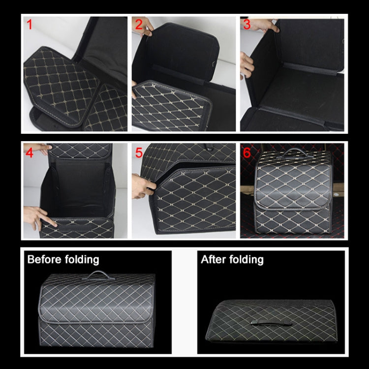 Car Trunk Foldable Storage Box, Checkered Small Size: 33 x 32 x 30cm(Black Red) - Stowing Tidying by PMC Jewellery | Online Shopping South Africa | PMC Jewellery | Buy Now Pay Later Mobicred