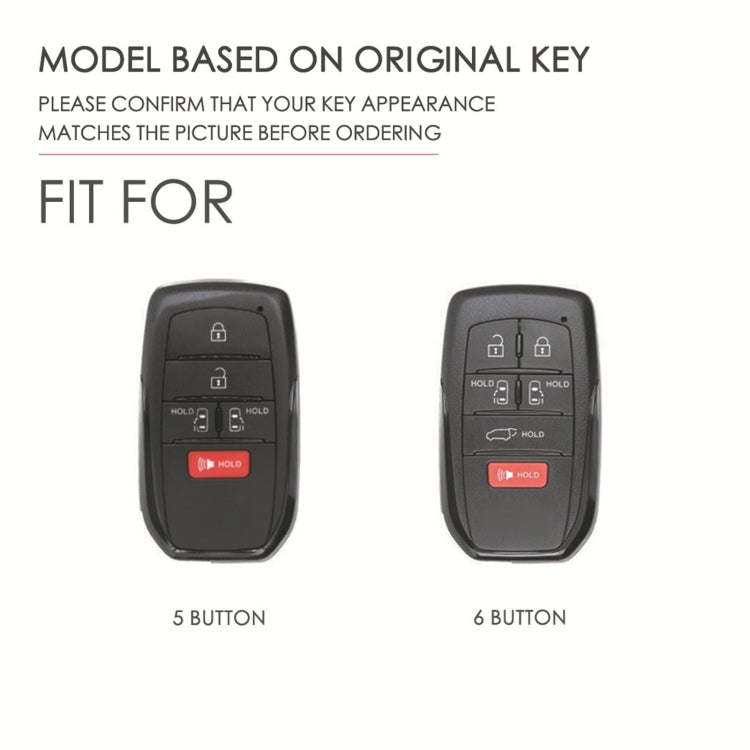 Hallmo Car Genuine Leather Key Protective Cover for Toyota Sienna 5-button(Blue) - Car Key Cases by Hallmo | Online Shopping South Africa | PMC TechLife | Buy Now Pay Later Mobicred