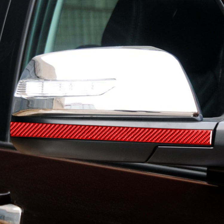 2 PCS / Set Carbon Fiber Car Rearview Mirror Anti Chafing Strip Decorative Sticker for Toyota Tundra 2014-2018,Left and Right Drive Universal(Red) - Convex Mirror & Accessories by PMC TechLife | Online Shopping South Africa | PMC TechLife | Buy Now Pay Later Mobicred
