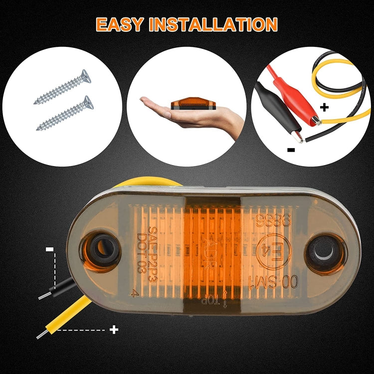 10 PCS MK-019 Car / Truck 6LEDs Side Marker Indicator Lights Bulb Lamp (Red Light) - Clearance Lights by PMC TechLife | Online Shopping South Africa | PMC TechLife | Buy Now Pay Later Mobicred