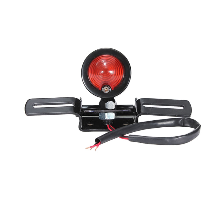 2 PCS KC-WD-FGZXD Motorcycle Retro Round Brake Light with License Plate Holder - Signal Lights by PMC Jewellery | Online Shopping South Africa | PMC Jewellery | Buy Now Pay Later Mobicred