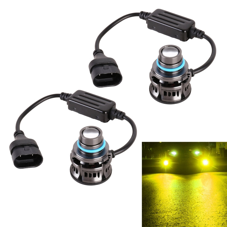 1 Pair 9006 27W / DC12V Car Aluminum Alloy LED Headlight (Gold Light) - LED Headlamps by PMC TechLife | Online Shopping South Africa | PMC TechLife | Buy Now Pay Later Mobicred