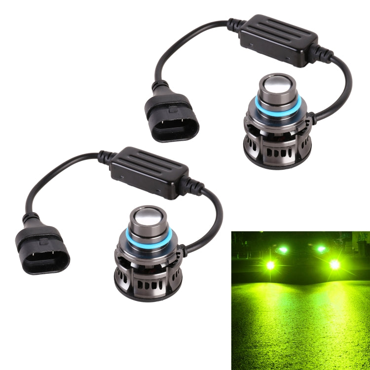 1 Pair 9006 27W / DC12V Car Aluminum Alloy LED Headlight (Lime Green) - LED Headlamps by PMC TechLife | Online Shopping South Africa | PMC TechLife | Buy Now Pay Later Mobicred