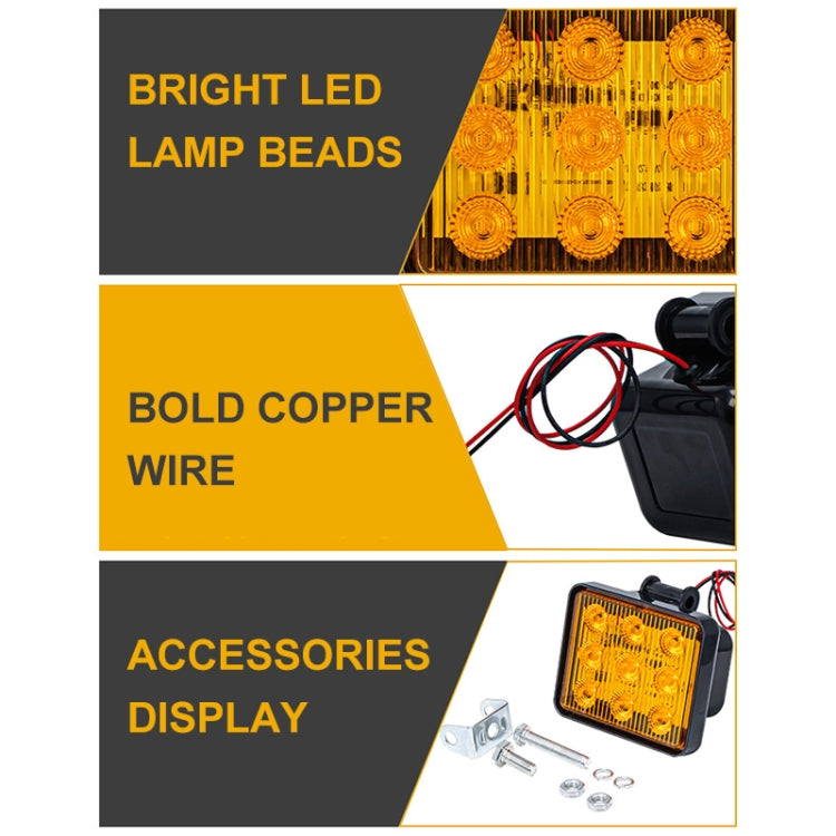 2 PCS ZS-7013 3 inch 9LEDs Strobe Waterproof Car / Truck Warning Light (Yellow Light) - Warning Lights by PMC TechLife | Online Shopping South Africa | PMC TechLife | Buy Now Pay Later Mobicred