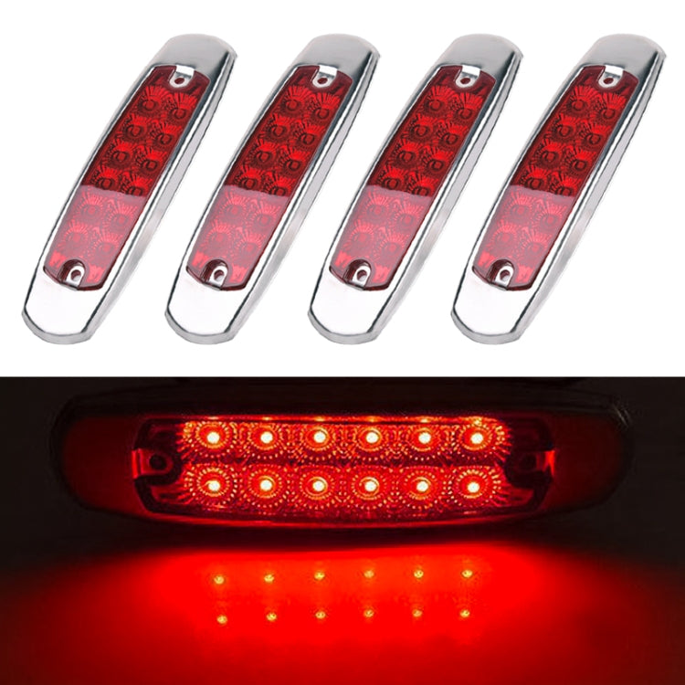4 PCS MK-338 DC12-24V Truck 12LEDs Side Clearance Maker Light (Red Light) - free shipping - PMC TechLife - Order now!