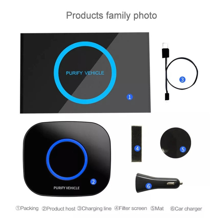 MC-CZ00 Car Negative Ion Smart USB Air Purifier(Black) - Air Purifier by PMC TechLife | Online Shopping South Africa | PMC TechLife | Buy Now Pay Later Mobicred