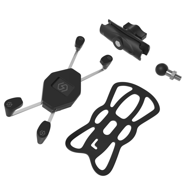 ZH-1558C1 Motorcycle M8 Ball Joint X-shape Aluminum Alloy Phone Holder - Holder by PMC TechLife | Online Shopping South Africa | PMC TechLife | Buy Now Pay Later Mobicred