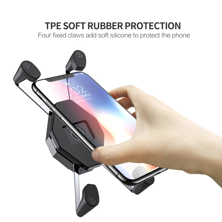 ZH-1558D1 Motorcycle M10 Ball Joint X-shape Aluminum Alloy Phone Holder - Holder by PMC TechLife | Online Shopping South Africa | PMC TechLife | Buy Now Pay Later Mobicred
