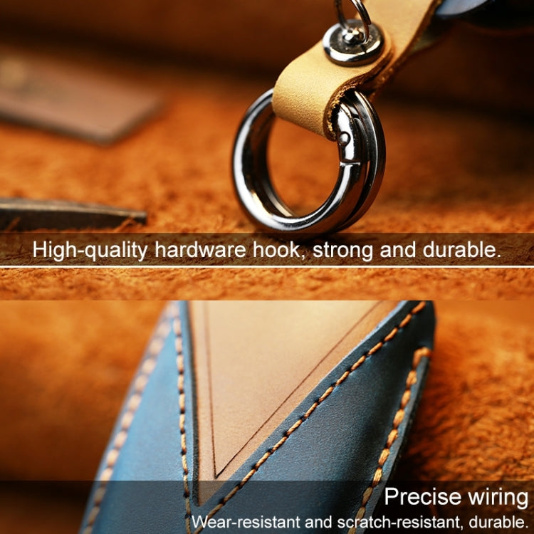 For Toyota Car Cowhide Leather Key Protective Cover Key Case, Two Keys Version(Blue) - free shipping - PMC Jewellery - Order now!