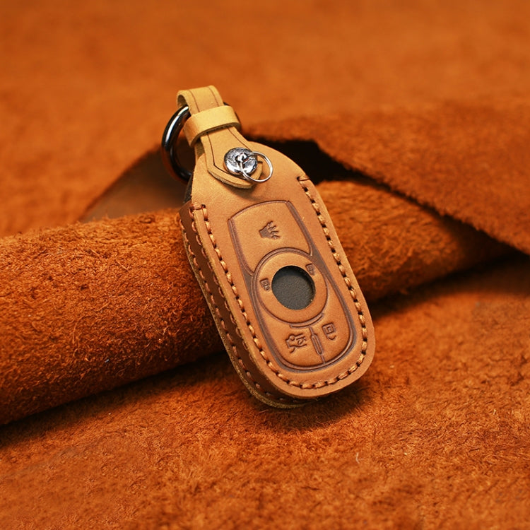 For Buick Car Cowhide Leather Key Protective Cover Key Case, Five Keys Version (Brown) - Car Key Cases by PMC TechLife | Online Shopping South Africa | PMC TechLife | Buy Now Pay Later Mobicred