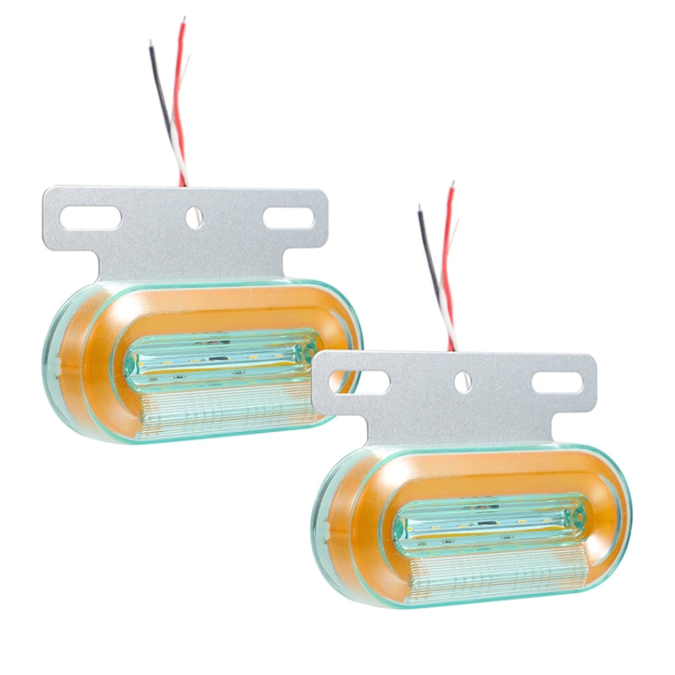 2 PCS 12V 12LED Car Oval Side Lamp(Red Light) - Warning Lights by PMC TechLife | Online Shopping South Africa | PMC TechLife | Buy Now Pay Later Mobicred