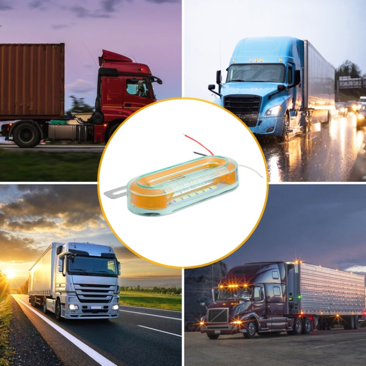 2 PCS 24V 12LED Car Oval Side Lamp (Yellow Light) - Warning Lights by PMC TechLife | Online Shopping South Africa | PMC TechLife | Buy Now Pay Later Mobicred