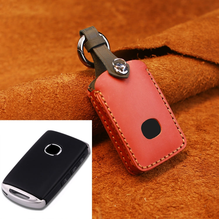For Mazda New Style Car Cowhide Leather Key Protective Cover Key Case (Red) - Car Key Cases by PMC TechLife | Online Shopping South Africa | PMC TechLife | Buy Now Pay Later Mobicred