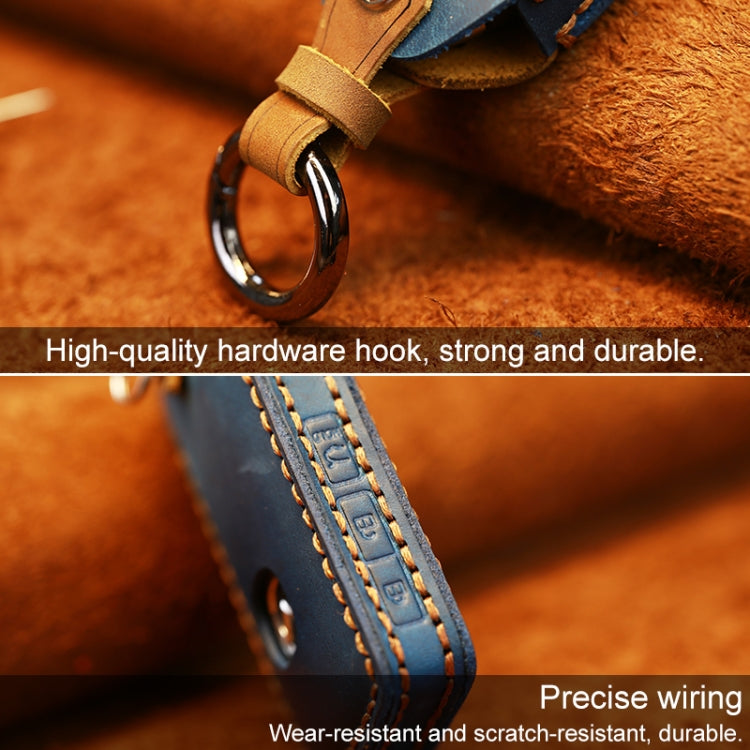 For Mazda New Style Car Cowhide Leather Key Protective Cover Key Case (Red) - Car Key Cases by PMC TechLife | Online Shopping South Africa | PMC TechLife | Buy Now Pay Later Mobicred