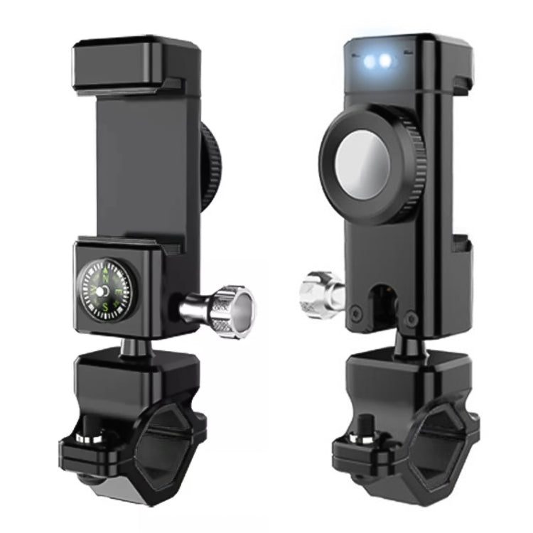 Bicycle / Motorcycle Anti-theft Anti-take Off Mobile Phone Holder with Light (Black) - Retaining Clips by PMC TechLife | Online Shopping South Africa | PMC TechLife | Buy Now Pay Later Mobicred