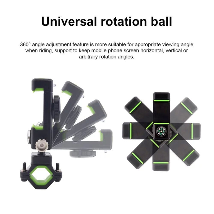 Bicycle / Motorcycle Anti-theft Anti-take Off Mobile Phone Holder with Light (Black) - Retaining Clips by PMC TechLife | Online Shopping South Africa | PMC TechLife | Buy Now Pay Later Mobicred