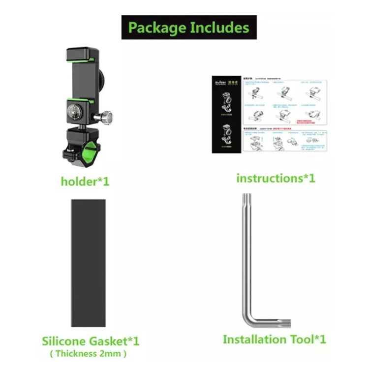 Bicycle / Motorcycle Anti-theft Anti-take Off Mobile Phone Holder with Light (Black) - Retaining Clips by PMC TechLife | Online Shopping South Africa | PMC TechLife | Buy Now Pay Later Mobicred