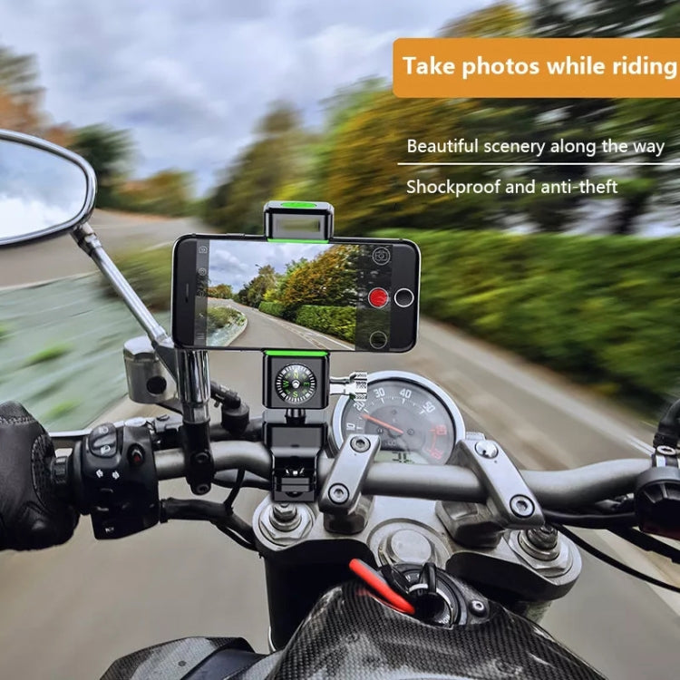 Bicycle / Motorcycle Anti-theft Anti-take Off Mobile Phone Holder with Light (Black) - Retaining Clips by PMC TechLife | Online Shopping South Africa | PMC TechLife | Buy Now Pay Later Mobicred