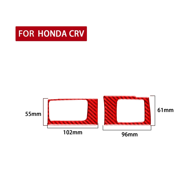 2 PCS Set for Honda CRV 2007-2011 Carbon Fiber Car Central Control Card Box Panel Decorative Sticker, Left Drive (Red) - Car Interior Mouldings by PMC TechLife | Online Shopping South Africa | PMC TechLife | Buy Now Pay Later Mobicred