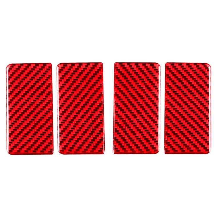 4 PCS Set for Honda CRV 2007-2011 Carbon Fiber Car Inner Armrest Gasket Decorative Sticker,Left and Right Drive Universal (Red) - Car Interior Mouldings by PMC Jewellery | Online Shopping South Africa | PMC Jewellery | Buy Now Pay Later Mobicred