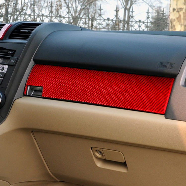For Honda CRV 2007-2011 Carbon Fiber Car Co-pilot Glove Box Panel Decorative Sticker,Left Drive (Red) - Car Interior Mouldings by PMC TechLife | Online Shopping South Africa | PMC TechLife | Buy Now Pay Later Mobicred