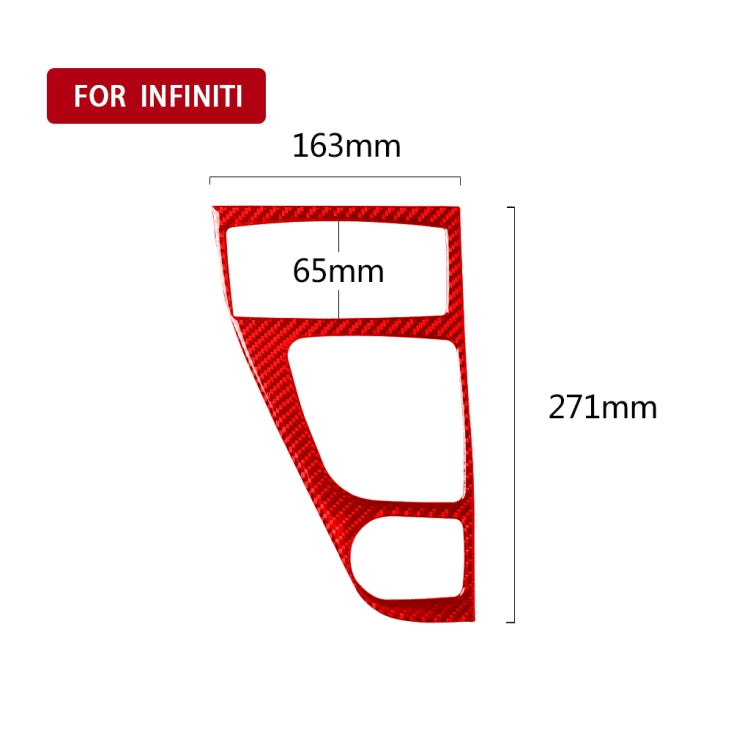 Car Carbon Fiber Gear Panel Decorative Sticker for Infiniti Q50 2014-2020, Right Drive (Red) - Steering Wheel Accessories by PMC TechLife | Online Shopping South Africa | PMC TechLife | Buy Now Pay Later Mobicred