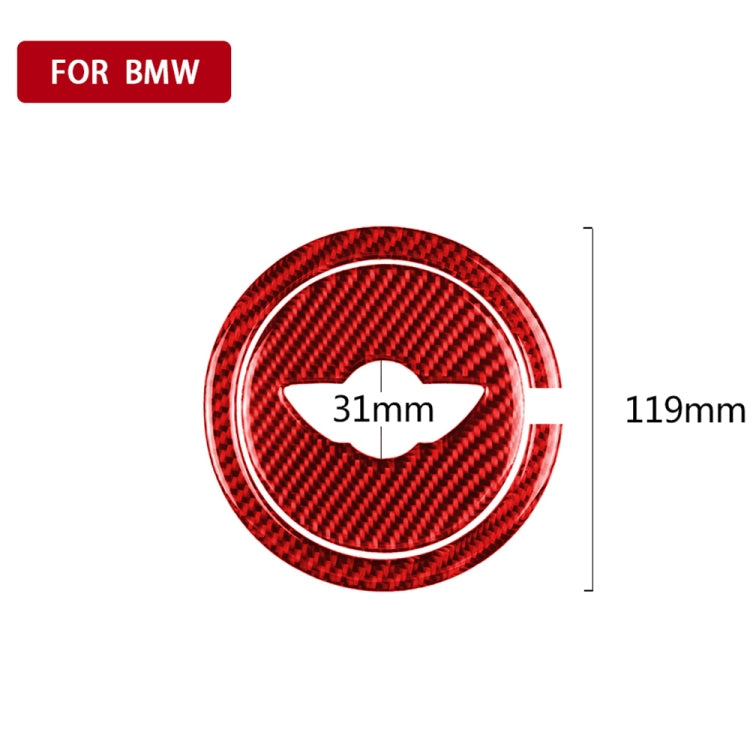 2 in 1 Car Carbon Fiber Steering Wheel Decorative Sticker for BMW Mini R55 R56 Countryman R60 Paceman R61 2007-2013, Left and Right Drive Universal(Red) - Car Interior Mouldings by PMC TechLife | Online Shopping South Africa | PMC TechLife | Buy Now Pay Later Mobicred