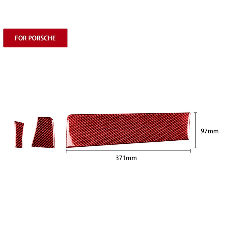 Car Carbon Fiber Central Control Panel Decorative Sticker for Porsche Macan 2014-2021, Left Drive(Red) - Car Interior Mouldings by PMC TechLife | Online Shopping South Africa | PMC TechLife | Buy Now Pay Later Mobicred