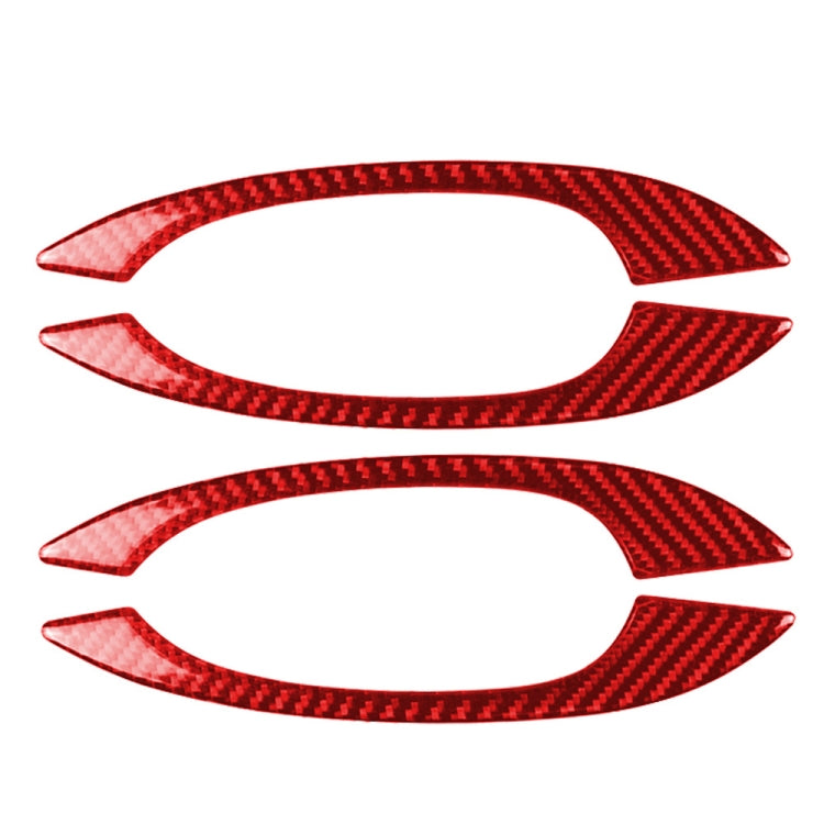 Car Carbon Fiber Outside Door Handle Decorative Sticker for Porsche Macan 2014-2021, Left and Right Drive Universal (Red) - Car Interior Mouldings by PMC TechLife | Online Shopping South Africa | PMC TechLife | Buy Now Pay Later Mobicred