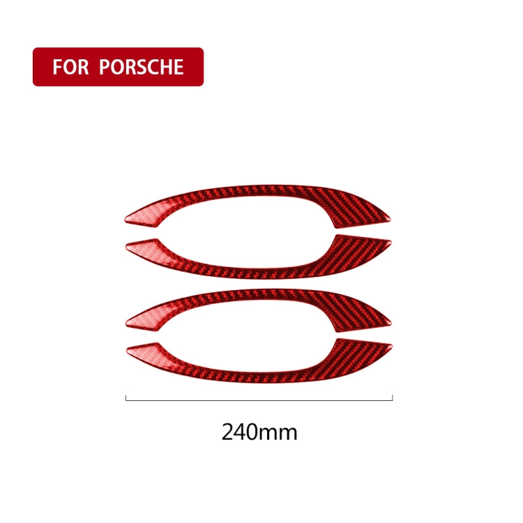 Car Carbon Fiber Outside Door Handle Decorative Sticker for Porsche Macan 2014-2021, Left and Right Drive Universal (Red) - Car Interior Mouldings by PMC TechLife | Online Shopping South Africa | PMC TechLife | Buy Now Pay Later Mobicred
