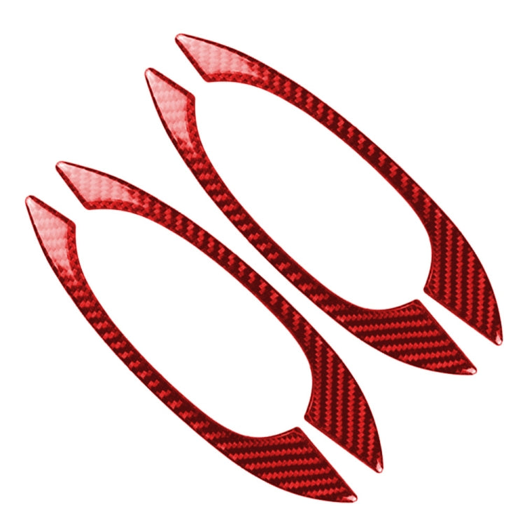 Car Carbon Fiber Outside Door Handle Decorative Sticker for Porsche Macan 2014-2021, Left and Right Drive Universal (Red) - Car Interior Mouldings by PMC TechLife | Online Shopping South Africa | PMC TechLife | Buy Now Pay Later Mobicred