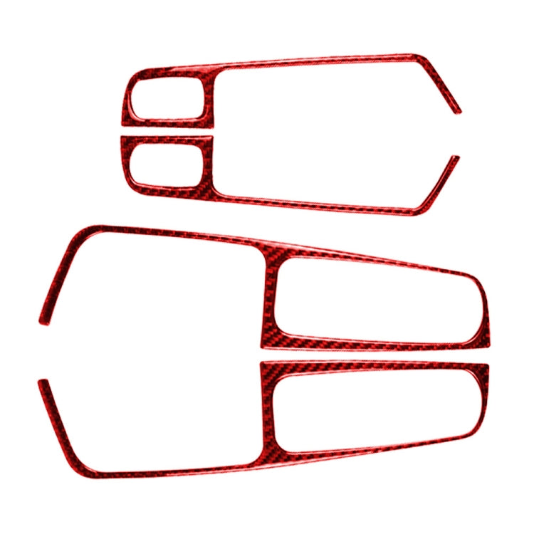 Car Carbon Fiber Window Buttons Panel Decorative Sticker for Porsche Macan 2014-2021, Left and Right Drive Universal (Red) - Car Interior Mouldings by PMC TechLife | Online Shopping South Africa | PMC TechLife | Buy Now Pay Later Mobicred