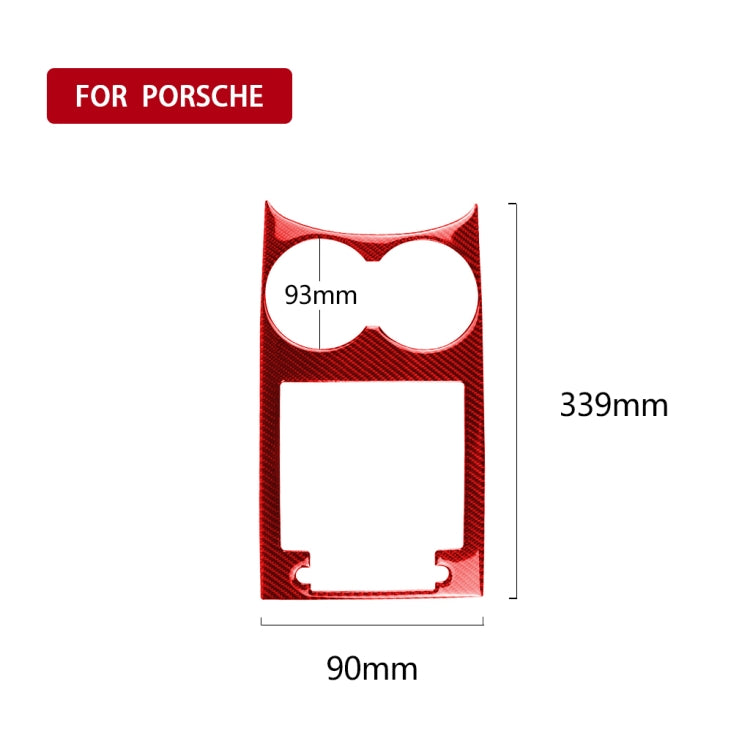 Car Carbon Fiber Water Cup Holder Panel Decorative Sticker for Porsche Macan 2014-2021, Left and Right Drive Universal (Red) - Car Interior Mouldings by PMC TechLife | Online Shopping South Africa | PMC TechLife | Buy Now Pay Later Mobicred
