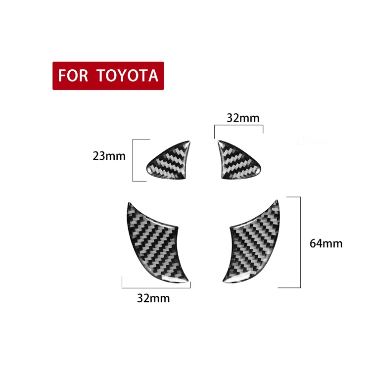 4 PCS / Set Carbon Fiber Car Front Middle Net Logo Decorative Sticker for Toyota 4Runner 2010-2020 - Decorative Sticker by PMC TechLife | Online Shopping South Africa | PMC TechLife | Buy Now Pay Later Mobicred
