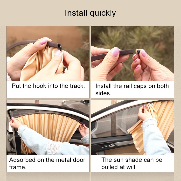 4 in 1 Car Auto Sunshade Curtains Windshield Cover Set (Gold) - Aluminum Film PEVA by PMC TechLife | Online Shopping South Africa | PMC TechLife | Buy Now Pay Later Mobicred