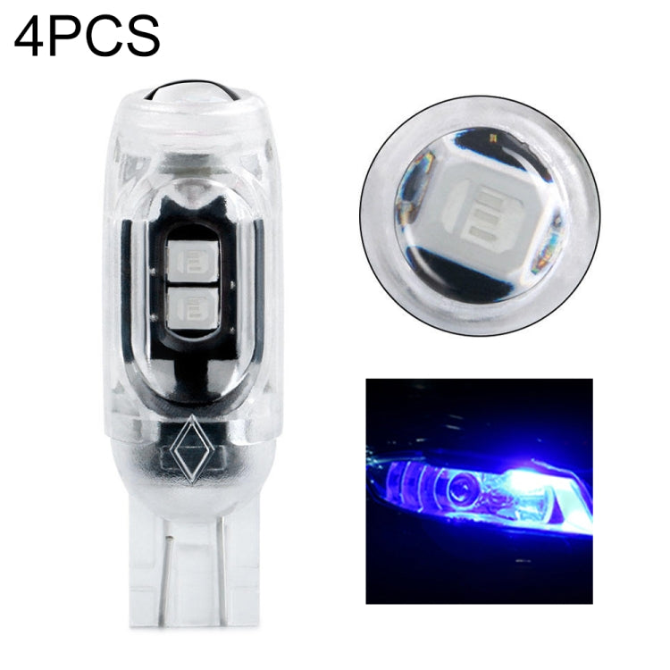 4pcs T10 DC12V /  0.84W / 0.07A / 150LM Car Clearance Light 5LEDs SMD-3030 Lamp Beads with lens (Blue Light) - Clearance Lights by PMC TechLife | Online Shopping South Africa | PMC TechLife | Buy Now Pay Later Mobicred