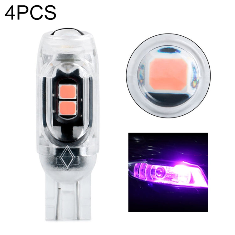 4pcs T10 DC12V /  0.84W / 0.07A / 150LM Car Clearance Light 5LEDs SMD-3030 Lamp Beads with lens (Pink Light) - Clearance Lights by PMC TechLife | Online Shopping South Africa | PMC TechLife | Buy Now Pay Later Mobicred