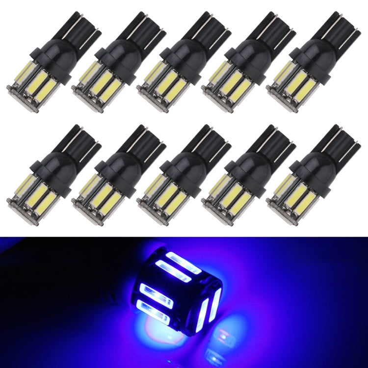 10pcs T10 DC12V / 0.96W / 0.08A Car Clearance Light 10LEDs SMD-7020 Lamp Beads (Blue Light) - Clearance Lights by PMC TechLife | Online Shopping South Africa | PMC TechLife | Buy Now Pay Later Mobicred